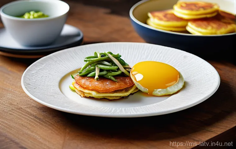 라트비아 감자 팬케이크 레서피 - **Prompt:** A beautifully composed image of "Kartupeļu Pankūkas" served in a traditional yet invitin...