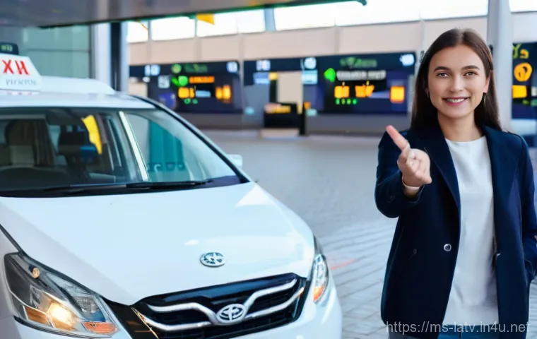 라트비아 택시 요금 - **"Informed Arrival at Riga International Airport (RIX) Taxi Stand"**
A female traveler, appeari...